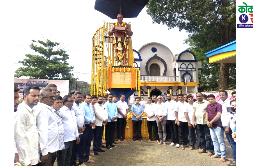 कणकवलीत पालकमंत्री नितेश राणेंकडून महामानव डॉ. बाबासाहेब आंबेडकर यांच्या पुतळ्यास अभिवादन