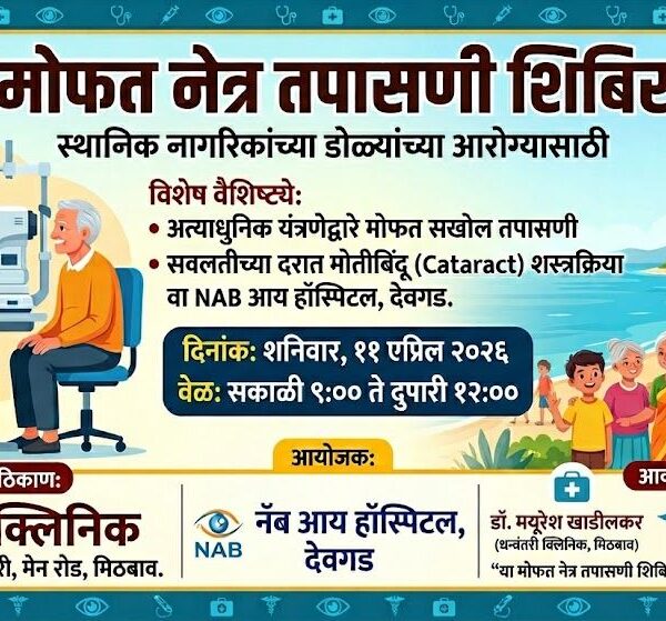 मिठबाव येथे मोफत नेत्र तपासणी शिबिरास उत्स्फूर्त प्रतिसाद