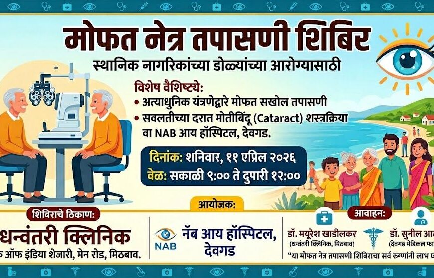 मिठबाव येथे मोफत नेत्र तपासणी शिबिरास उत्स्फूर्त प्रतिसाद