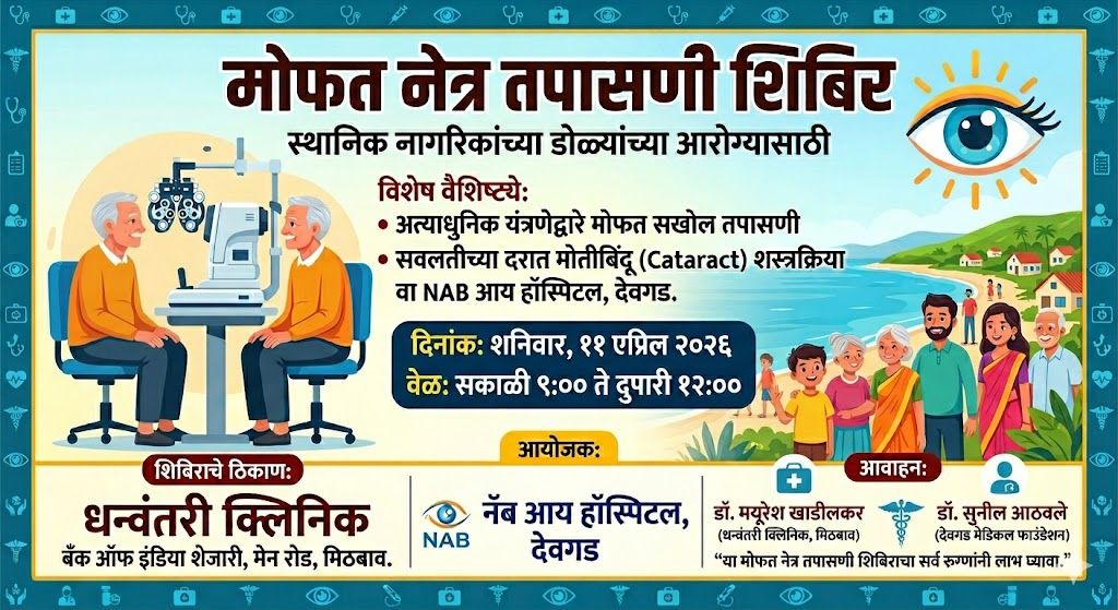 मिठबाव येथे मोफत नेत्र तपासणी शिबिरास उत्स्फूर्त प्रतिसाद