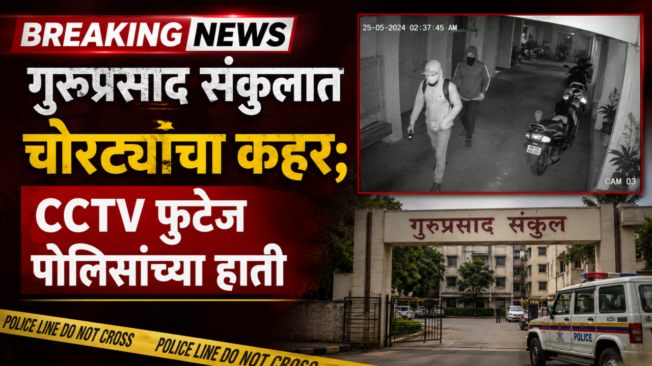 “गुरुप्रसाद संकुलात चोरट्यांचा कहर; CCTV फुटेज पोलिसांच्या हाती”