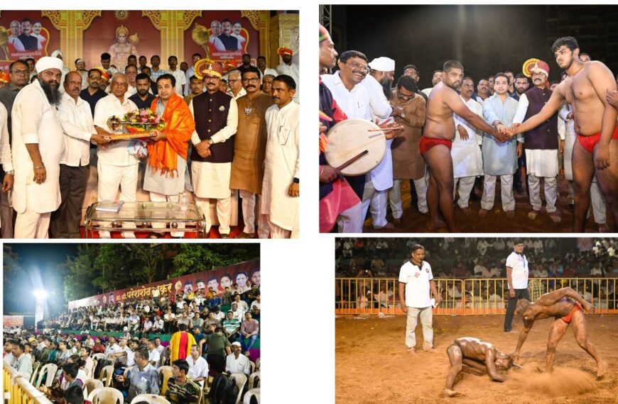 पनवेलच्या आखाड्यात मल्लांची गर्जना; पालकमंत्री नितेश राणेंच्या हस्ते कुस्त्यांचा शुभारंभ