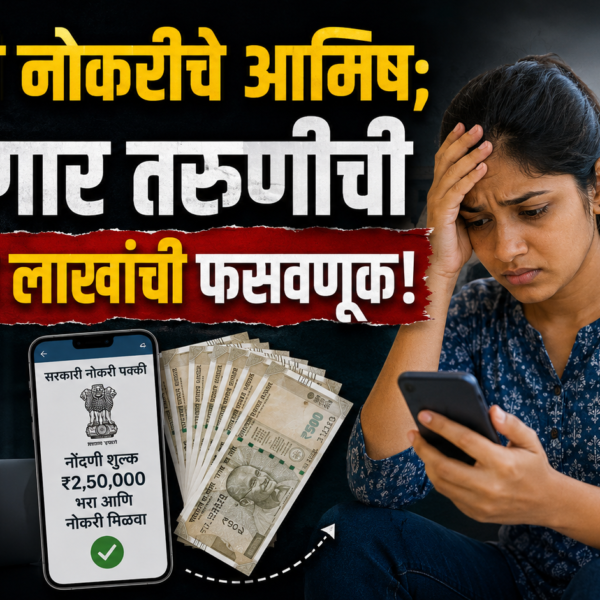 सरकारी नोकरीचे आमिष; बेरोजगार तरुणीची सव्वादोन लाखांची फसवणूक!