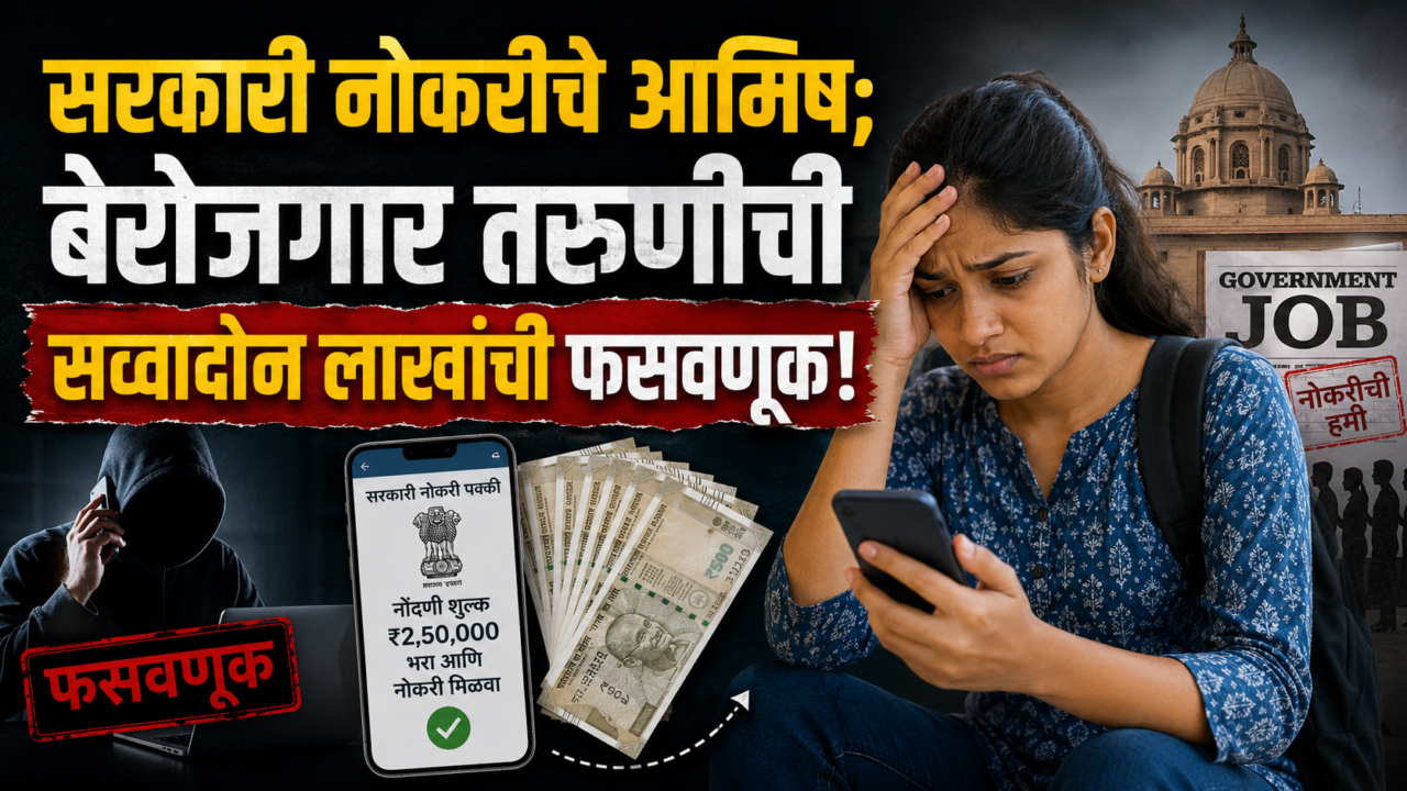 सरकारी नोकरीचे आमिष; बेरोजगार तरुणीची सव्वादोन लाखांची फसवणूक!