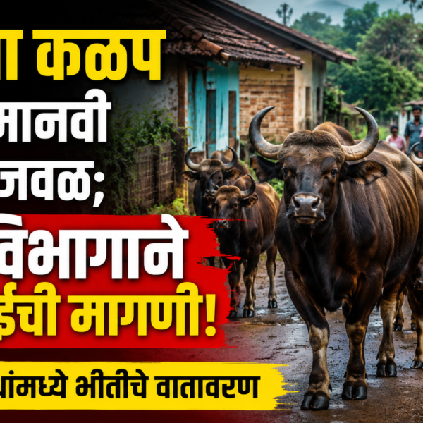 गव्यांचा कळप थेट मानवी वस्तीजवळ; वन विभागाने कारवाईची मागणी!