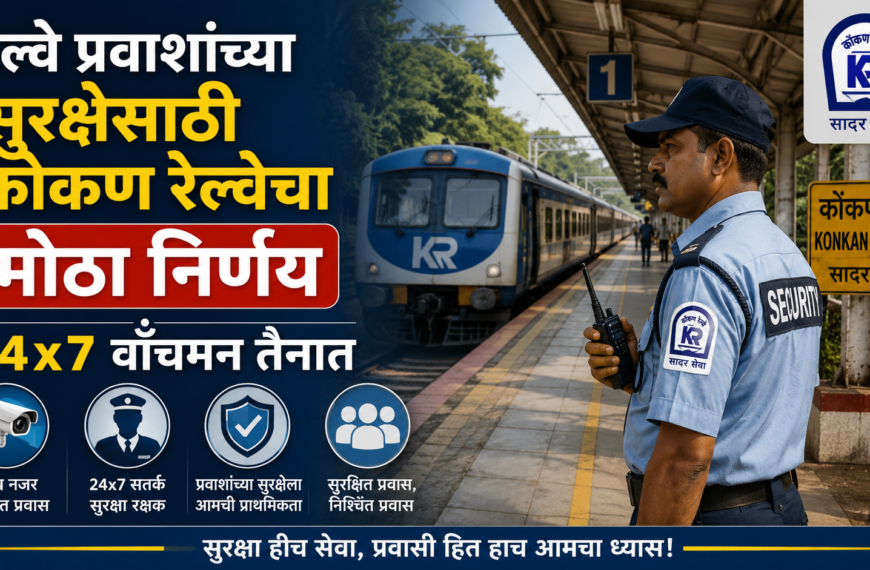 रेल्वे प्रवाशांच्या सुरक्षेसाठी कोकण रेल्वेचा मोठा निर्णय; २४x७ वॉचमन तैनात