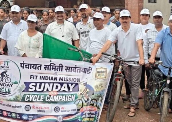 फिटनेसची रविवारी धमाकेदार सुरुवात! सावंतवाडीत ‘संडे ऑन सायकल’ अभियानाला भरघोस प्रतिसाद