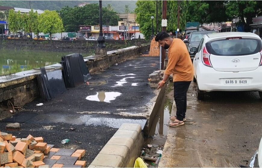 सेल्फी पॉईंटजवळ निकृष्ट काम? मोती तलाव फुटपाथ वादाच्या भोवऱ्यात