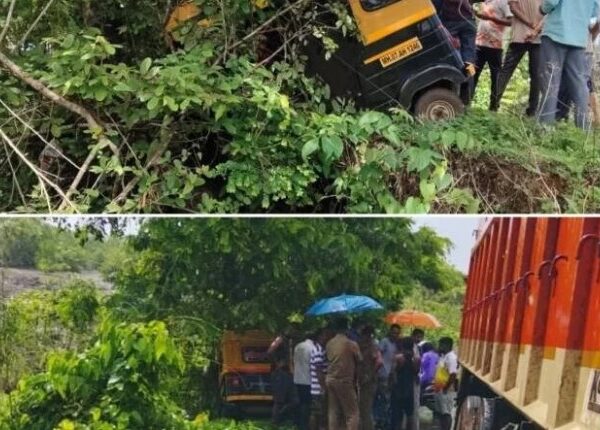 वाघबीळच्या धोकादायक वळणावर ट्रक-रिक्षा धडक; मोठी दुर्घटना टळली
