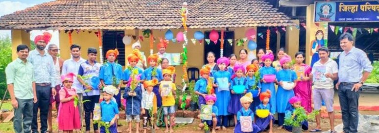 घारपी शाळेत शिक्षणाचा उत्सव; नवागत विद्यार्थ्यांचे औक्षणाने स्वागत