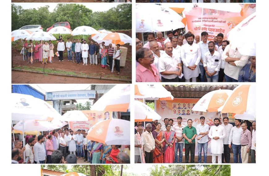 पावसातही थांबणार नाही रोजगार! विशाल परबांकडून छोट्या व्यावसायिकांना छत्र्यांची भेट