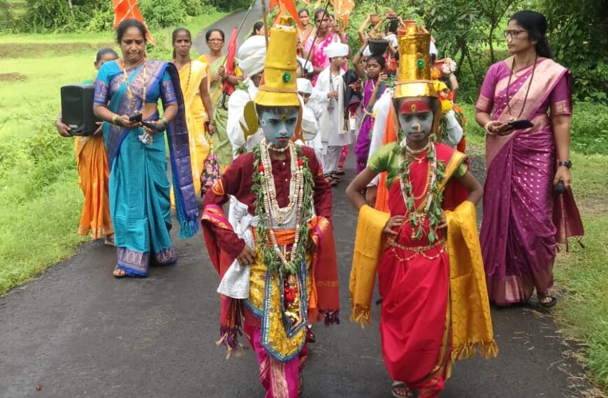 🚩 ‘ज्ञान-भक्तीचा सुंदर संगम’; साळगावच्या चिमुकल्यांची विठ्ठलनामात रंगलेली बाल दिंडी