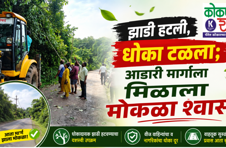 झाडी हटली, धोका टळला; आडारी मार्गाला मिळाला मोकळा श्वास!