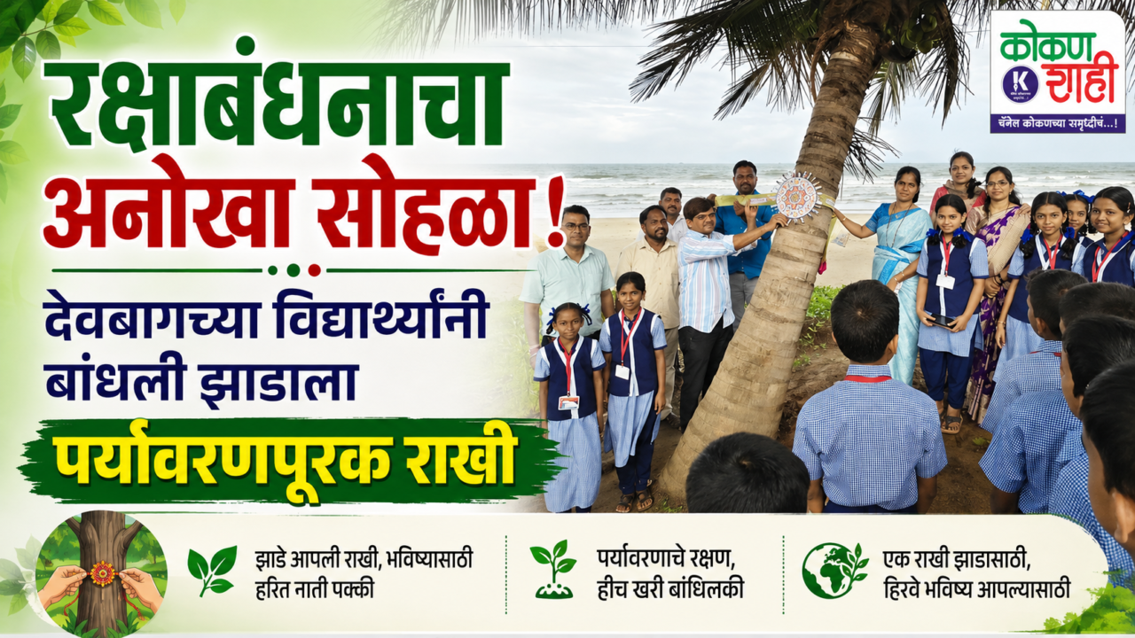 💚 रक्षाबंधनाचा अनोखा सोहळा! देवबागच्या विद्यार्थ्यांनी बांधली झाडाला पर्यावरणपूरक राखी
