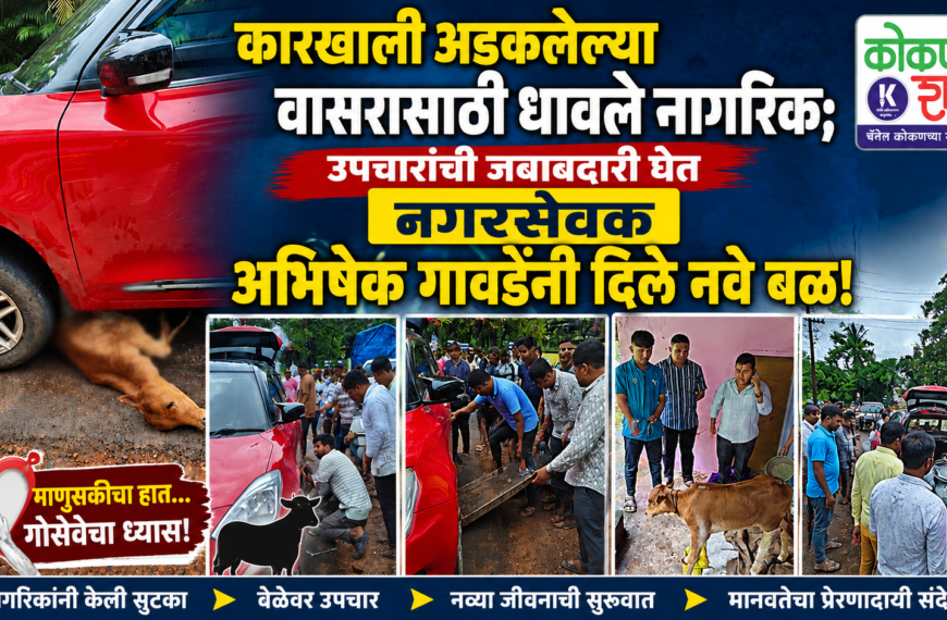 ❤️ कारखाली अडकलेल्या वासरासाठी धावले नागरिक; उपचारांची जबाबदारी घेत नगरसेवक अभिषेक गावडेंनी दिले नवे बळ!